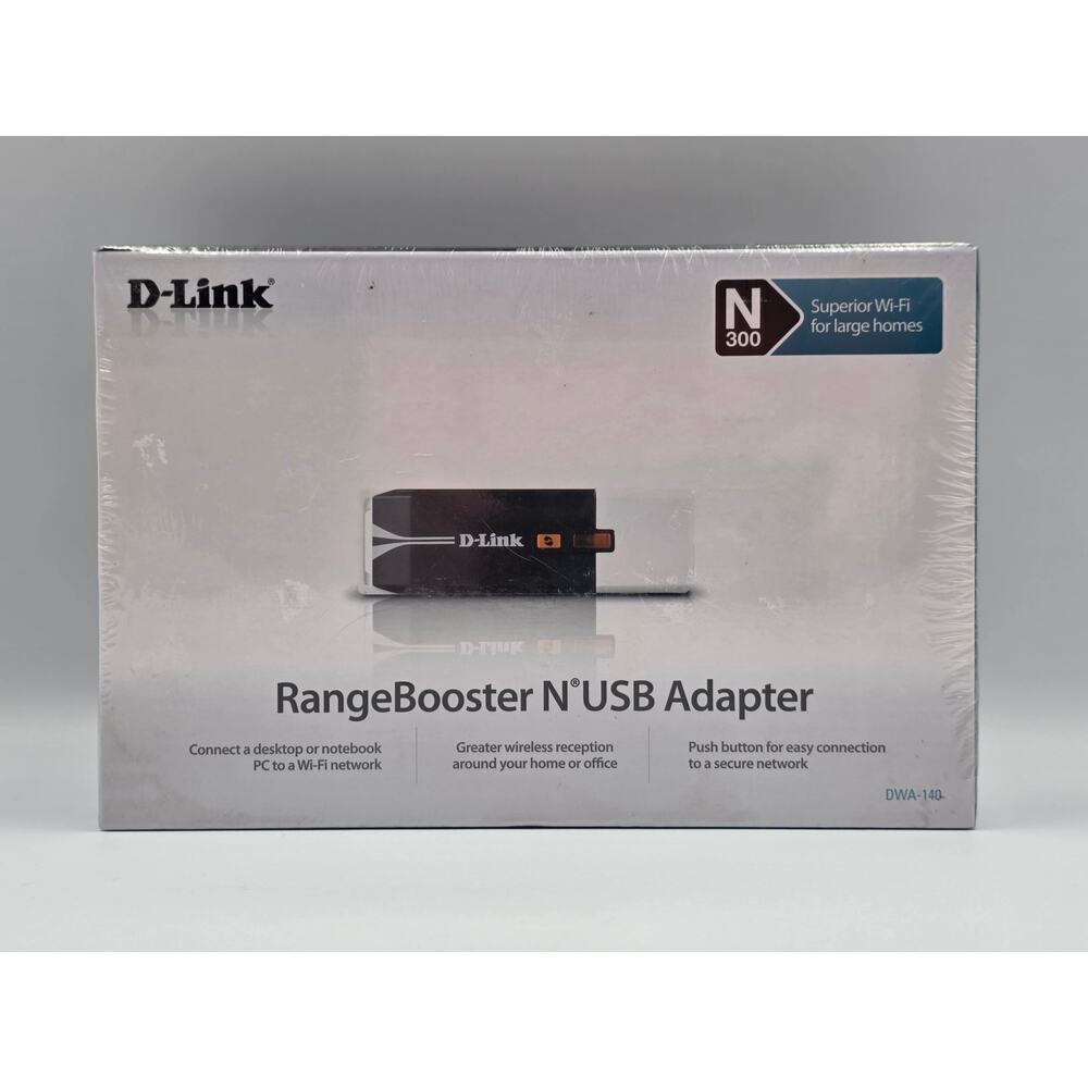 D Link Range Booster USB Adapter DWA140 N300 New Sealed